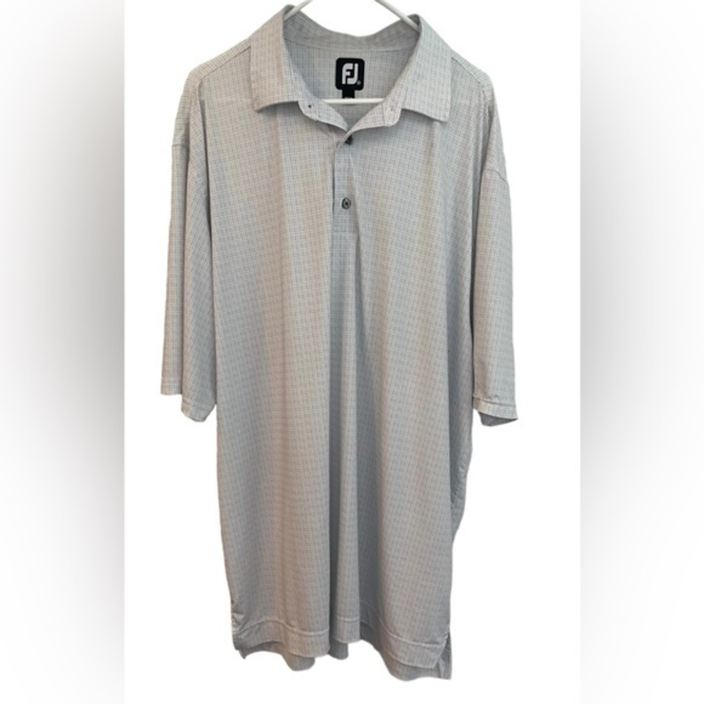 Footjoy Golf Polo‎ Men’s XXL Bellport Country Club Gray/ White Plaid